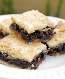 4 pieces of Scottish Fruit Slice on a plate