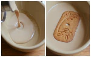 Dipping cookies into Magnum Cream Liqueur