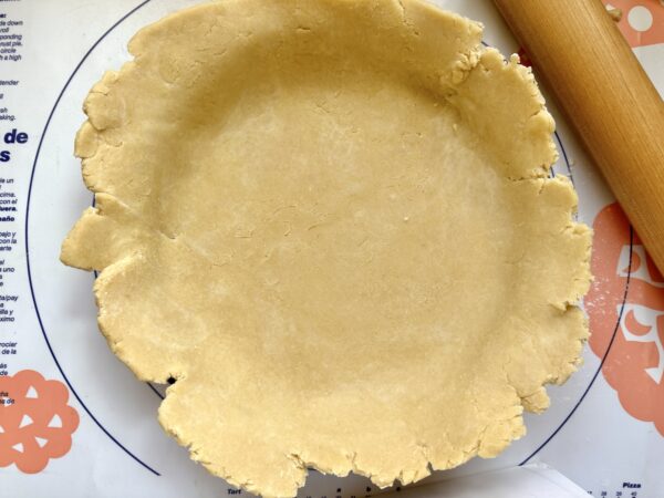 pie dough in pan