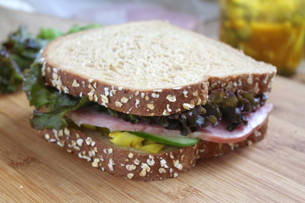 photo of Ham sandwich recipe with piccalilli and cucumber