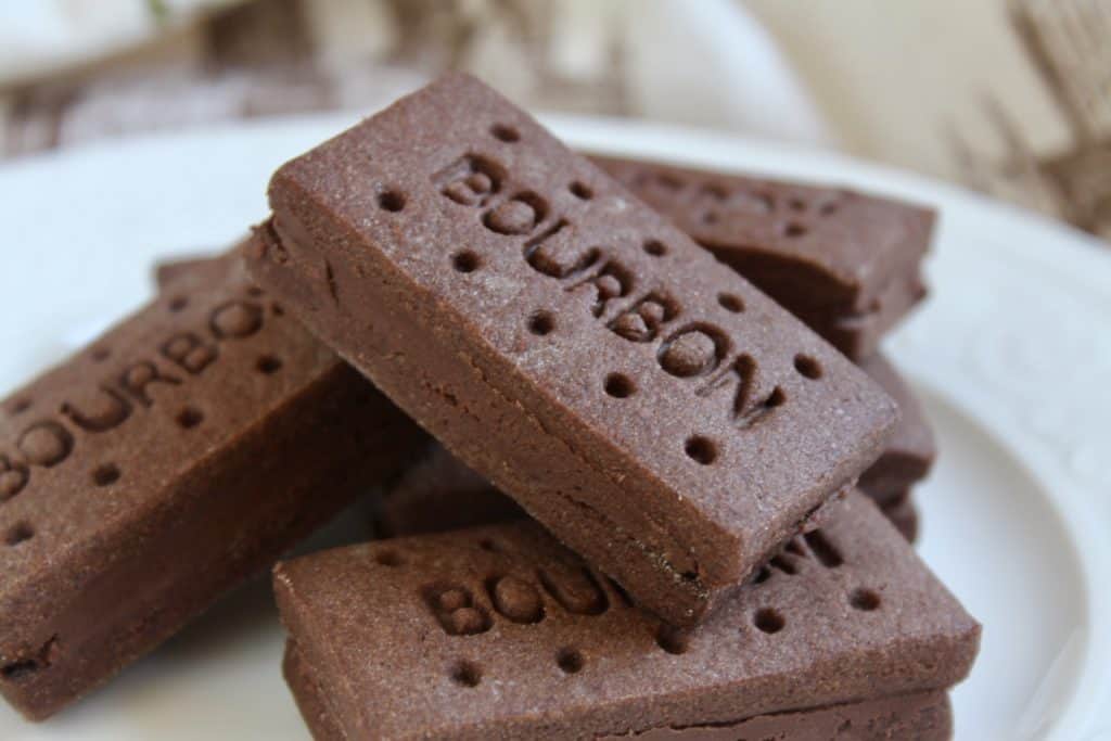 British bourbon biscuits on a plate