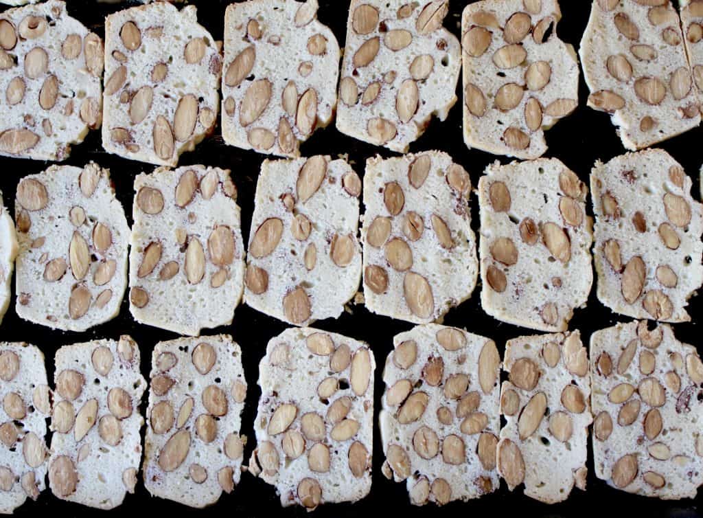 Australian Almond Bread biscotti on a tray