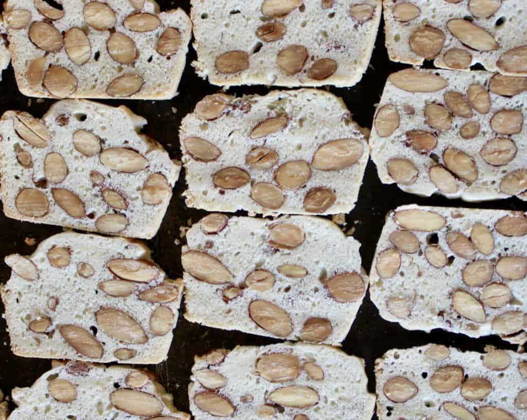 almond cookies on a tray