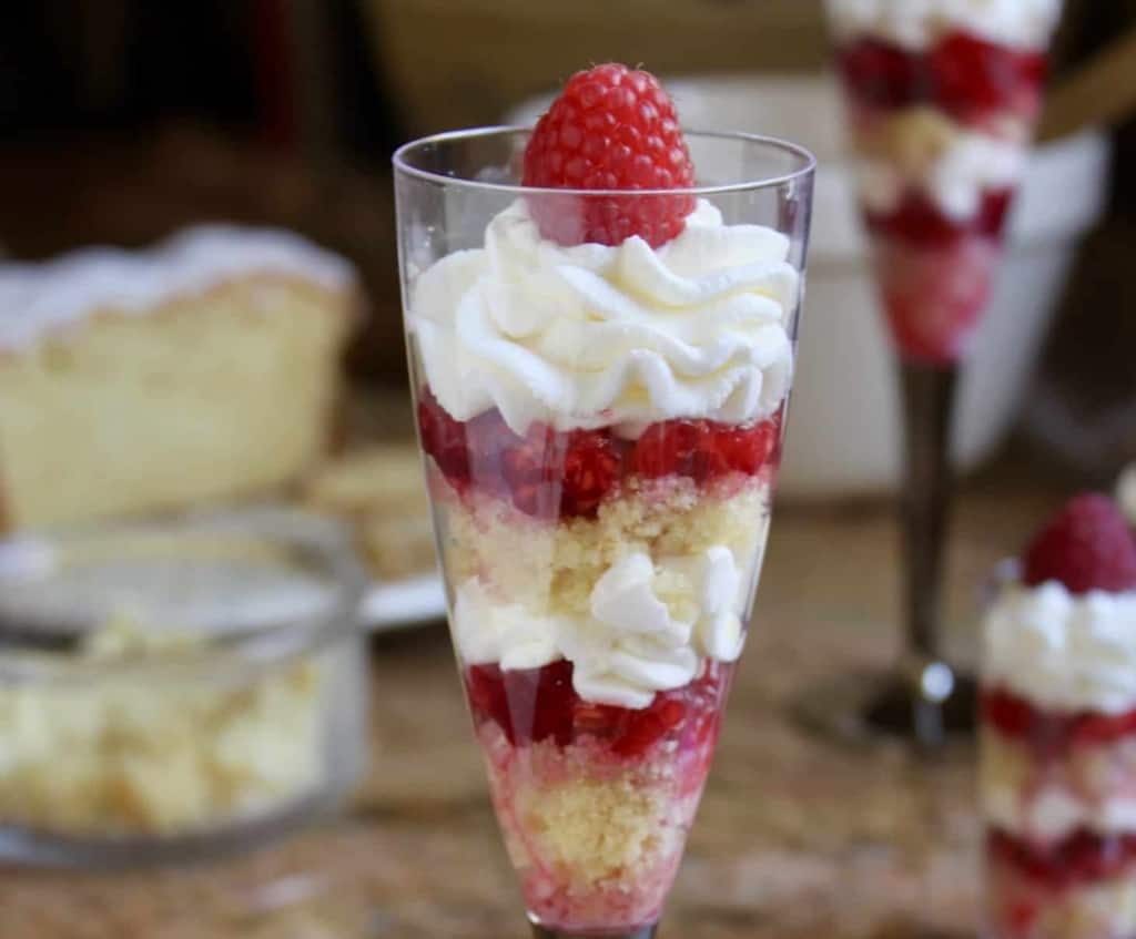 Individual lemon raspberry trifles trifle