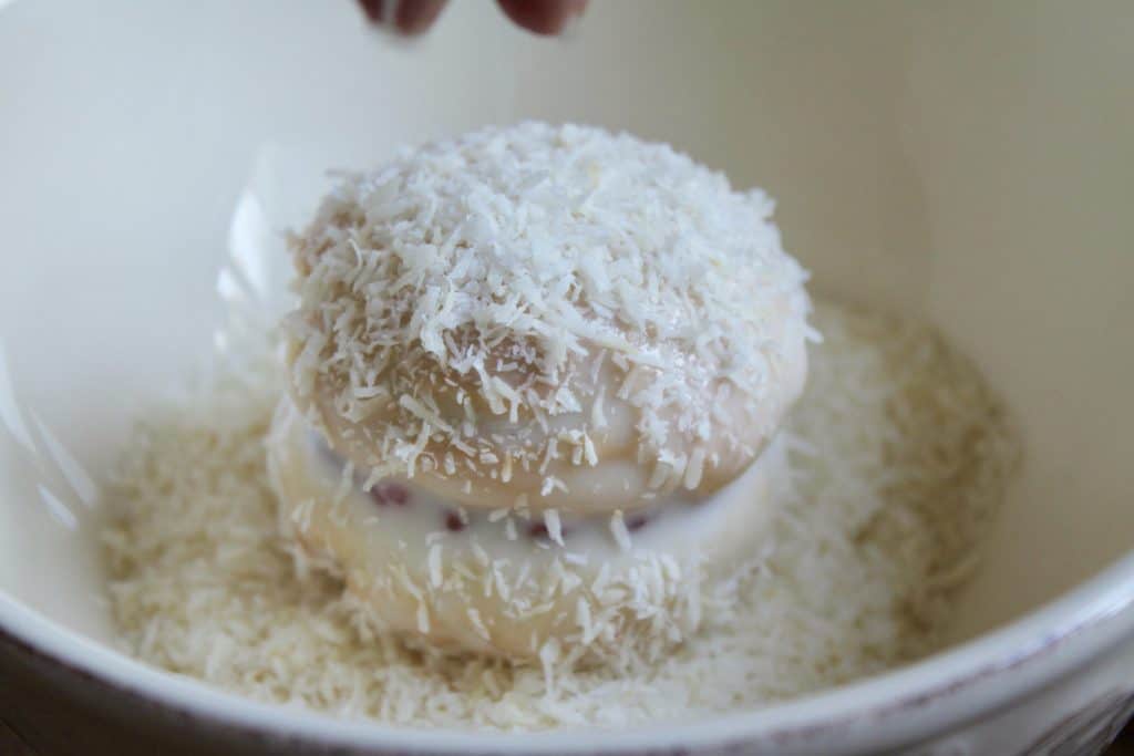 Scottish Snowballs sandwich biscuit in coconut