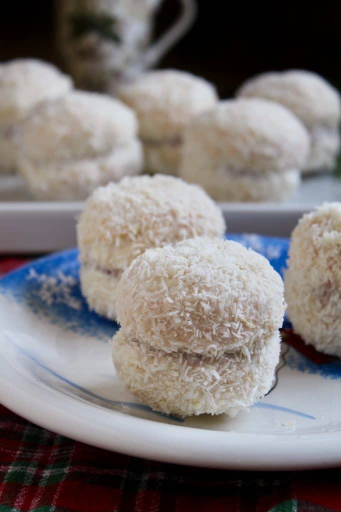 Scottish Snowballs on a plate with more in back