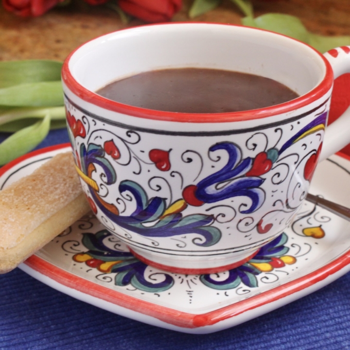 italian hot chocolate in pretty cup social