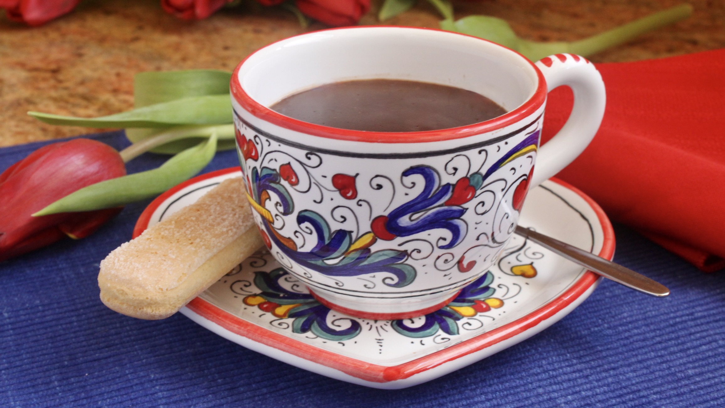 italian hot chocolate in pretty cup social
