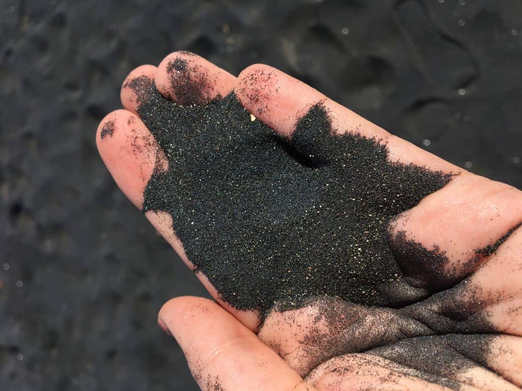 black sand from Patea Beach