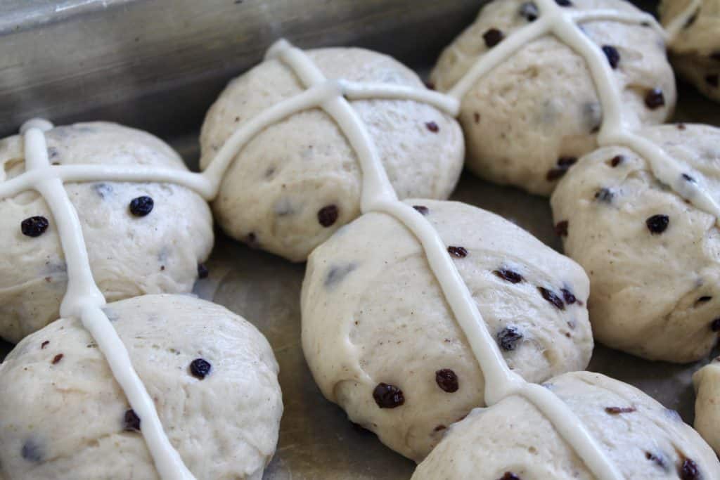 making hot cross buns