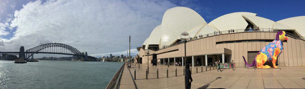 Panoramic view of Sydney Harbour Bridge and Opera house