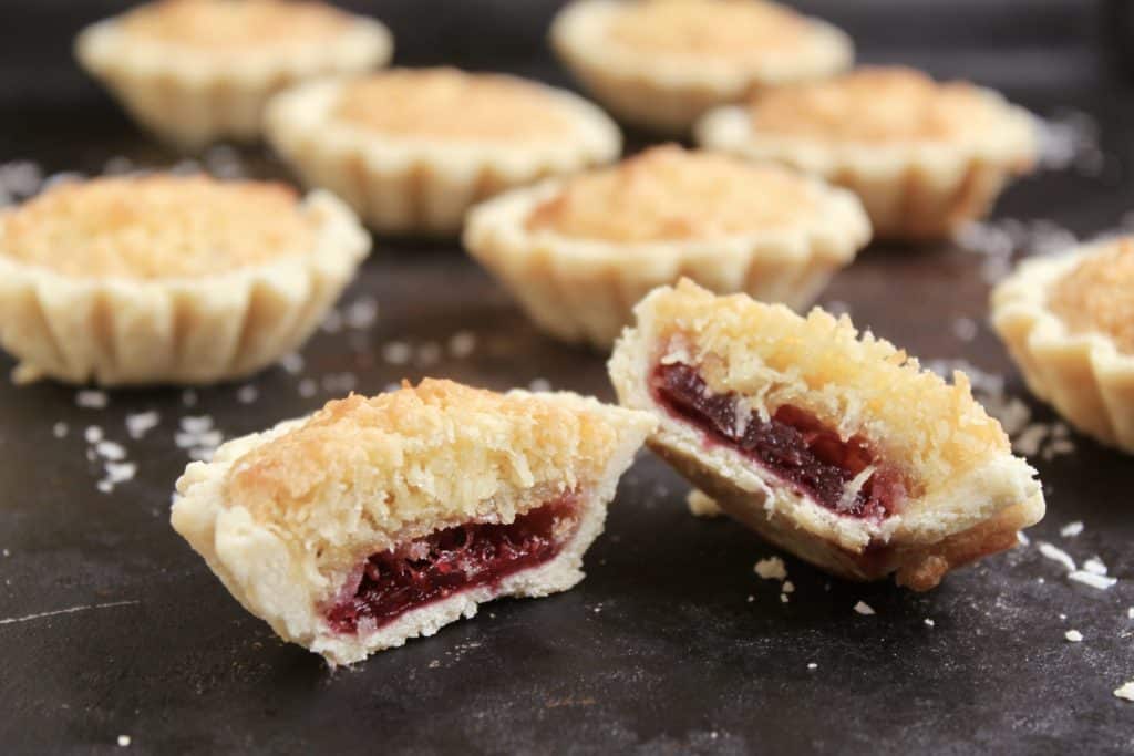 Coconut and jam tarts coconut tartlets image