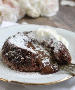 Oozing molten chocolate lava cake