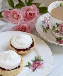 afternoon tea scones with jam and cream