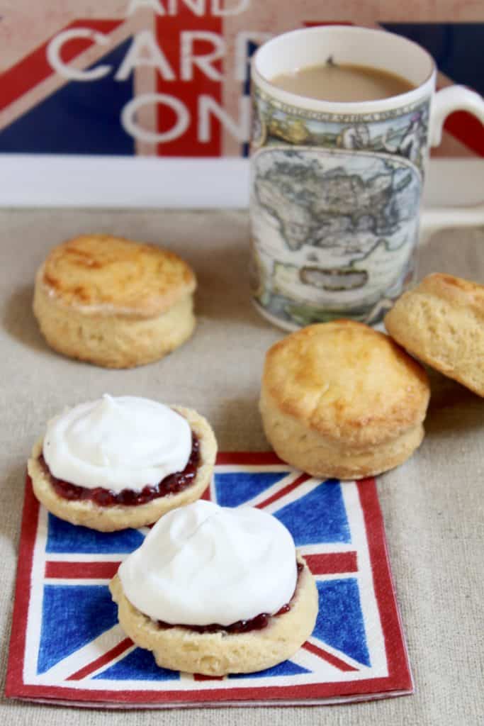 afternoon tea scones with jam and cream