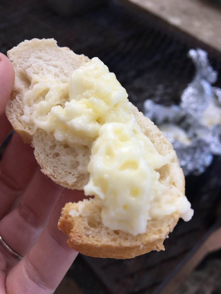 camembert on the barbecue on bread in france