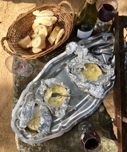 Camembert on the barbecue