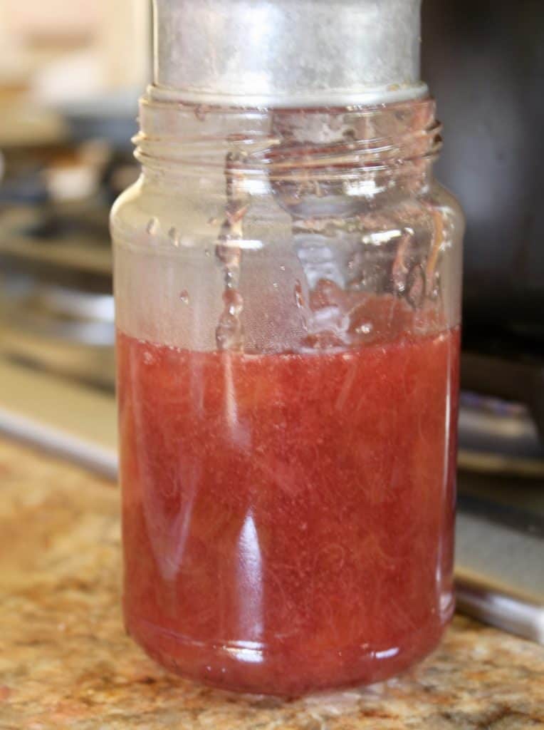 making Easy rhubarb jam