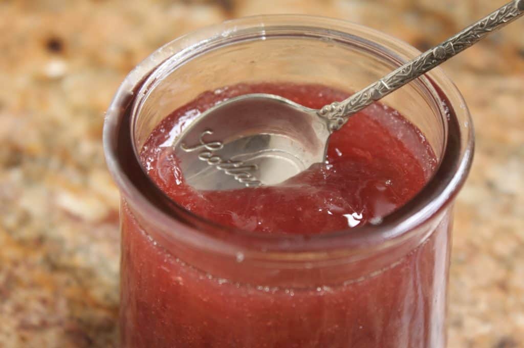 rhubarb jam in jar