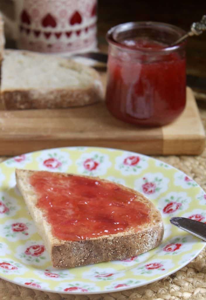rhubarb jam on toast