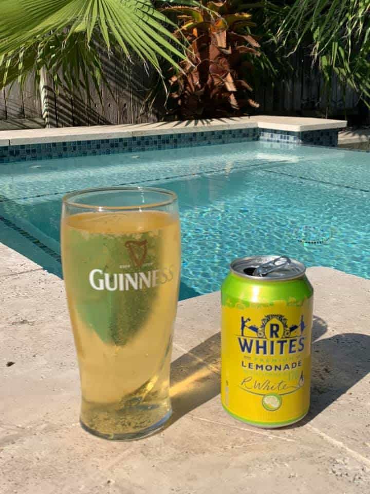 shandy made with R. Whites Lemonade (sparkling soda) by Kate Brocklebank