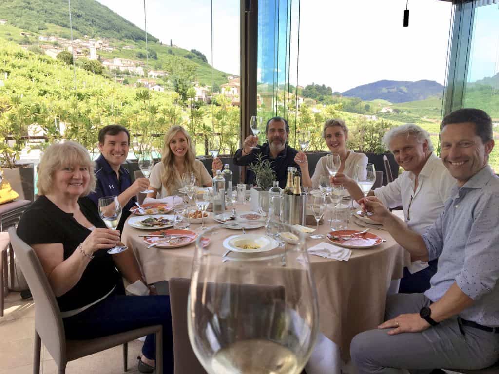 Valdobbiadene vineyards and a Valdo toast at Salis