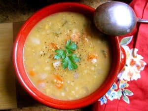 Scottish red lentil soup