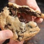 chocolate chip cookie with truffle center