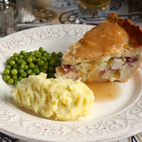 Chicken and Leek Pie with Cranberries and Brie Recipe 