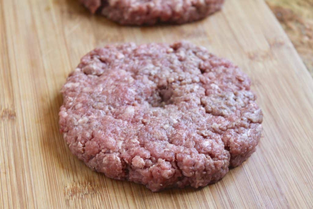 burger ready for the grill