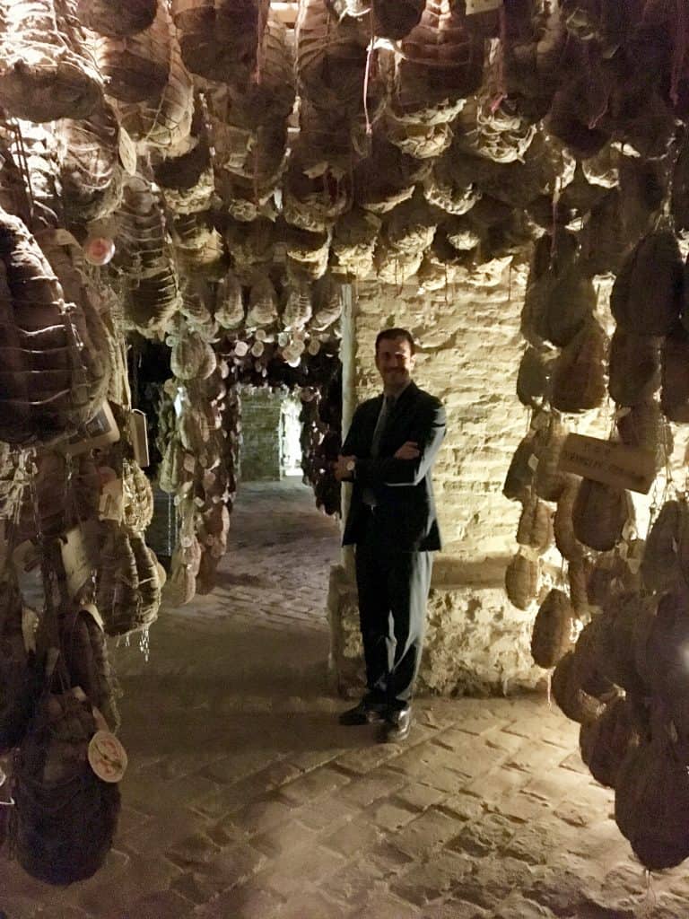 Giovanni and culatello at Antica Corte Pallavicina