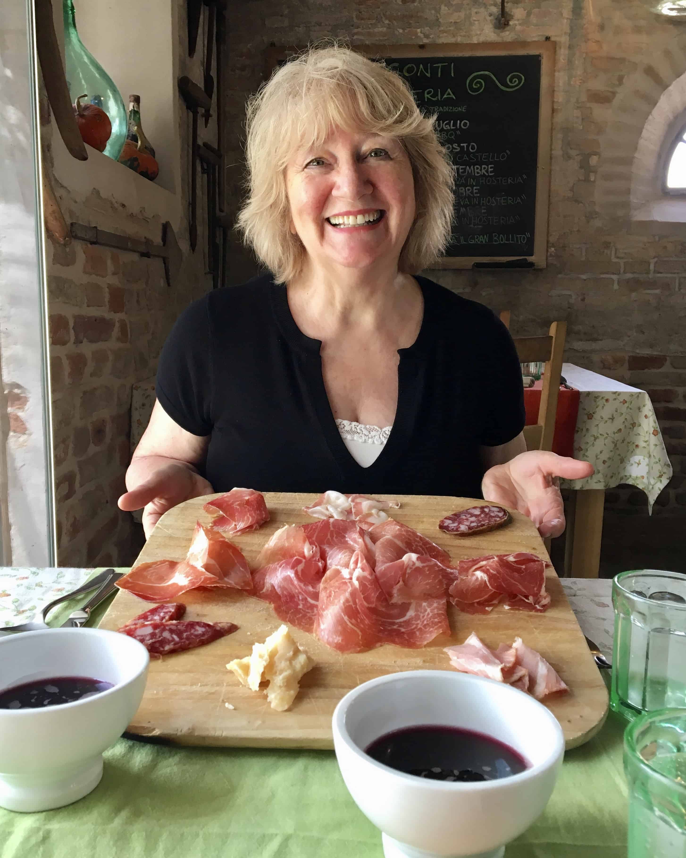 my mother My elated mother with her culatello board!