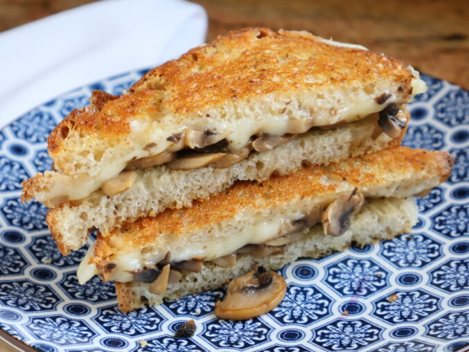 grilled cheese and mushroom sandwich