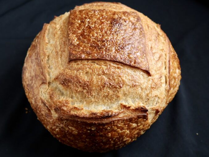 close up of sourdough boule