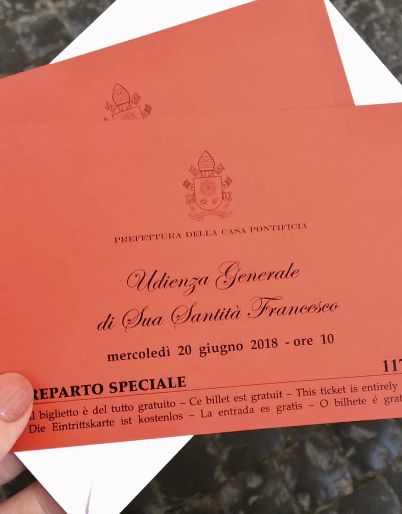 Papal audience tickets