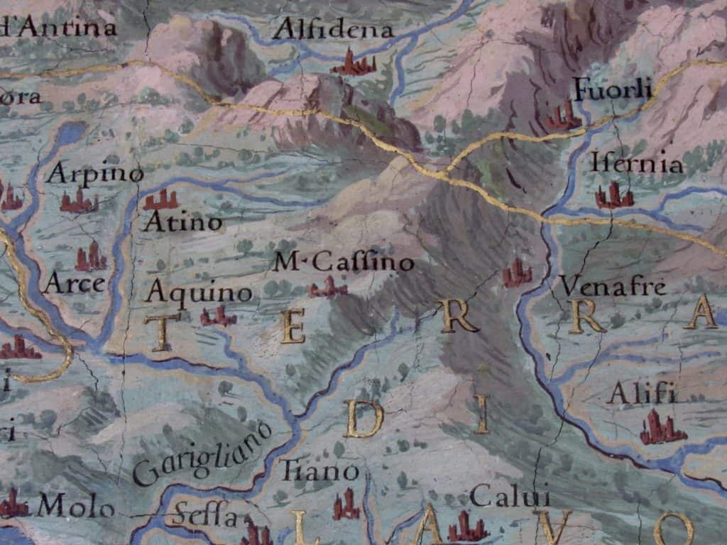 Monte Cassino on a Vatican map