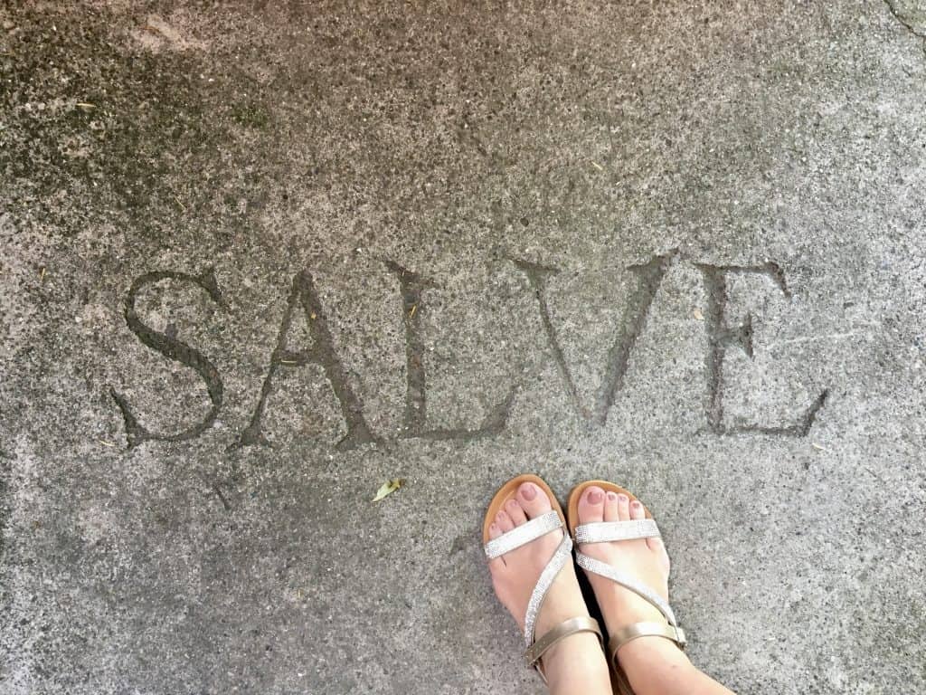 Salve greeting at Grotto Descanso