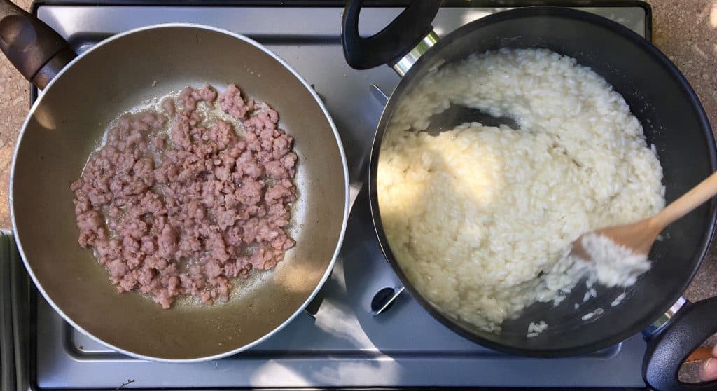 risotto and sausage cruise and cook lesson