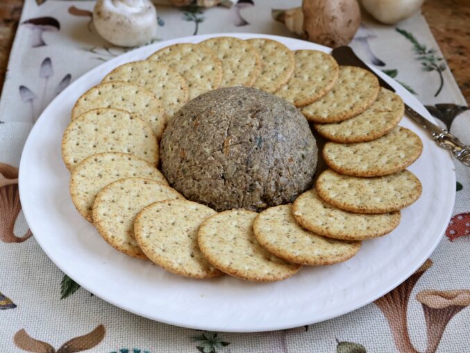 pate with crackers on plate
