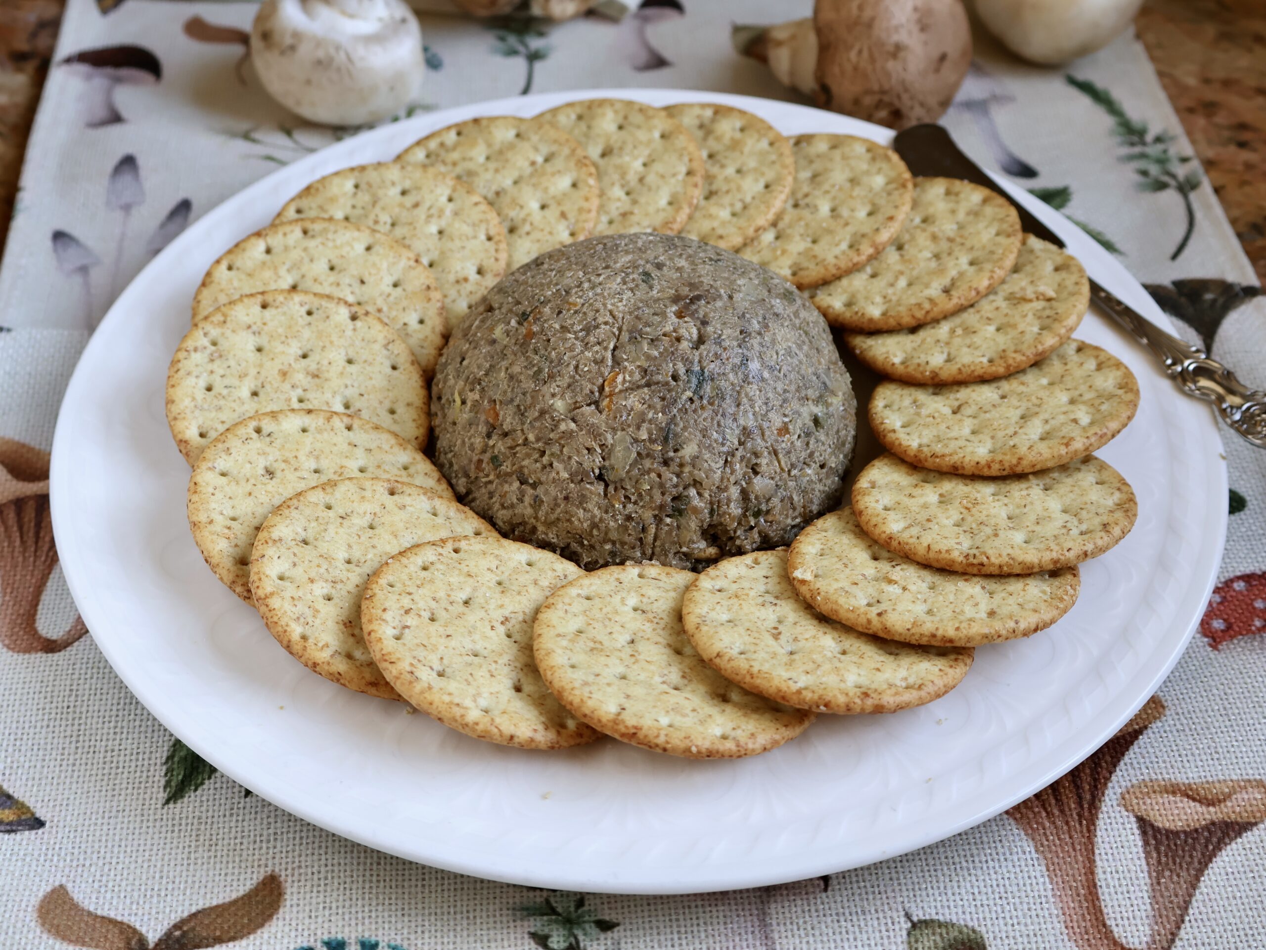 pate with crackers on plate