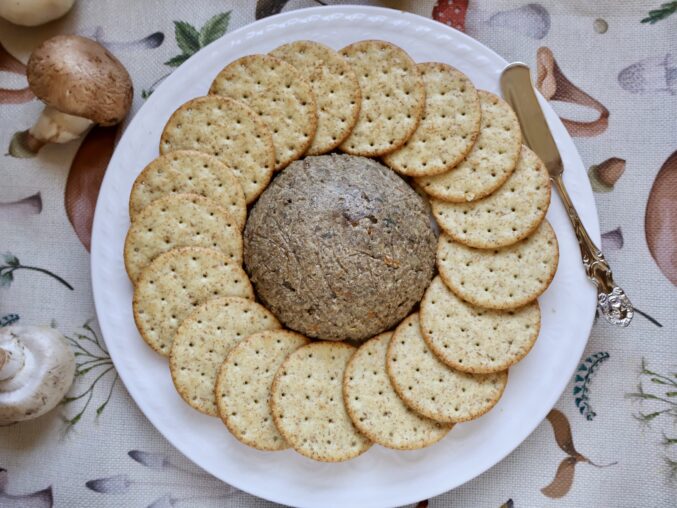 pate with crackers on plate