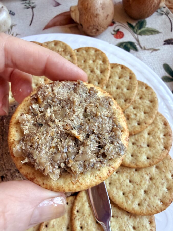 Mushroom Pate on a cracker