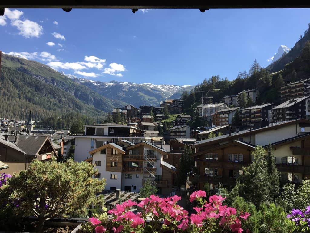 Zermatt, Switzerland view from Hotel Alex