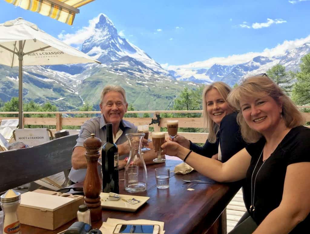 Amadé Perrig with Cynthia Woodman and Christina Conte in Zermatt