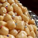 Cicerchiata (Struffoli): a Honey Sweetened Italian Christmas Treat                         (Mini Pastry Balls in Honey)