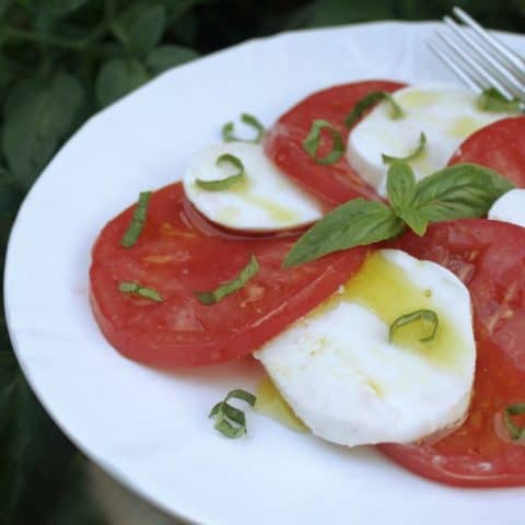 Caprese Salad Recipe or Tomato, Basil, and Mozzarella Salad
