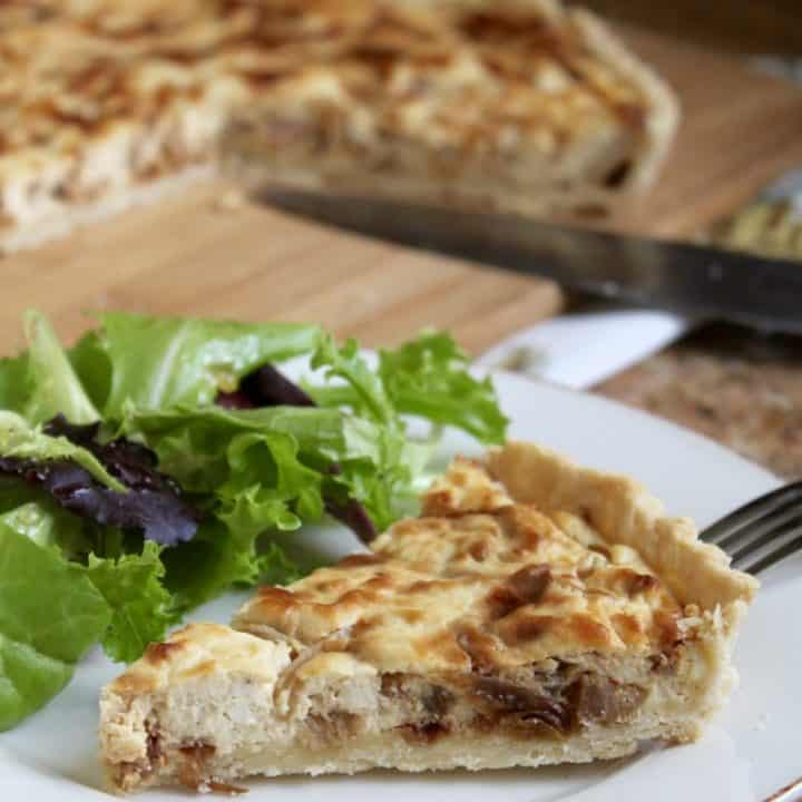 Caramelized Onion (Shallots), Pancetta and Feta Cheese Tart