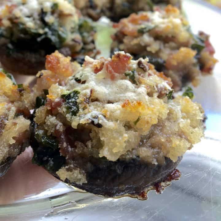 Aunt Virginia's Bacon and Onion Stuffed Mushrooms