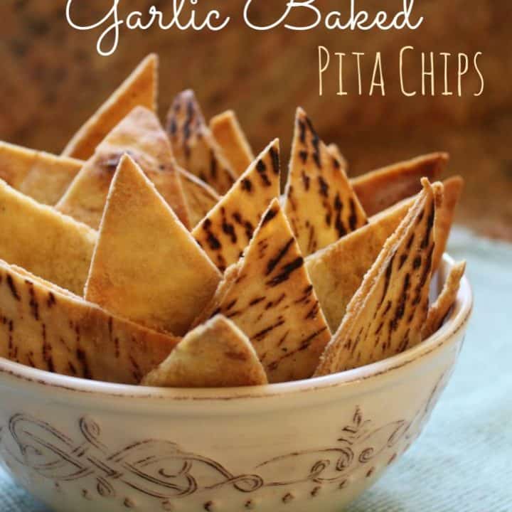 Crunchy Garlic Baked Pita Chips for a Snack or Use With a Dip