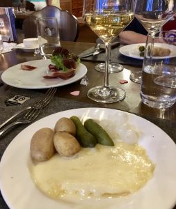 Raclette at a Swiss restaurant